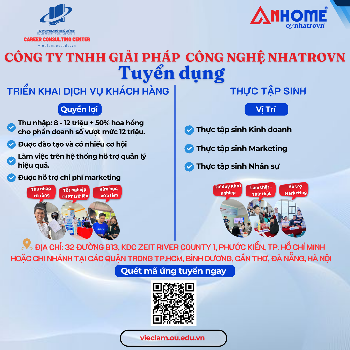 Nhatrovn - Anhome mở rộng cơ hội việc làm cho sinh viên ĐH Mở TP.HCM